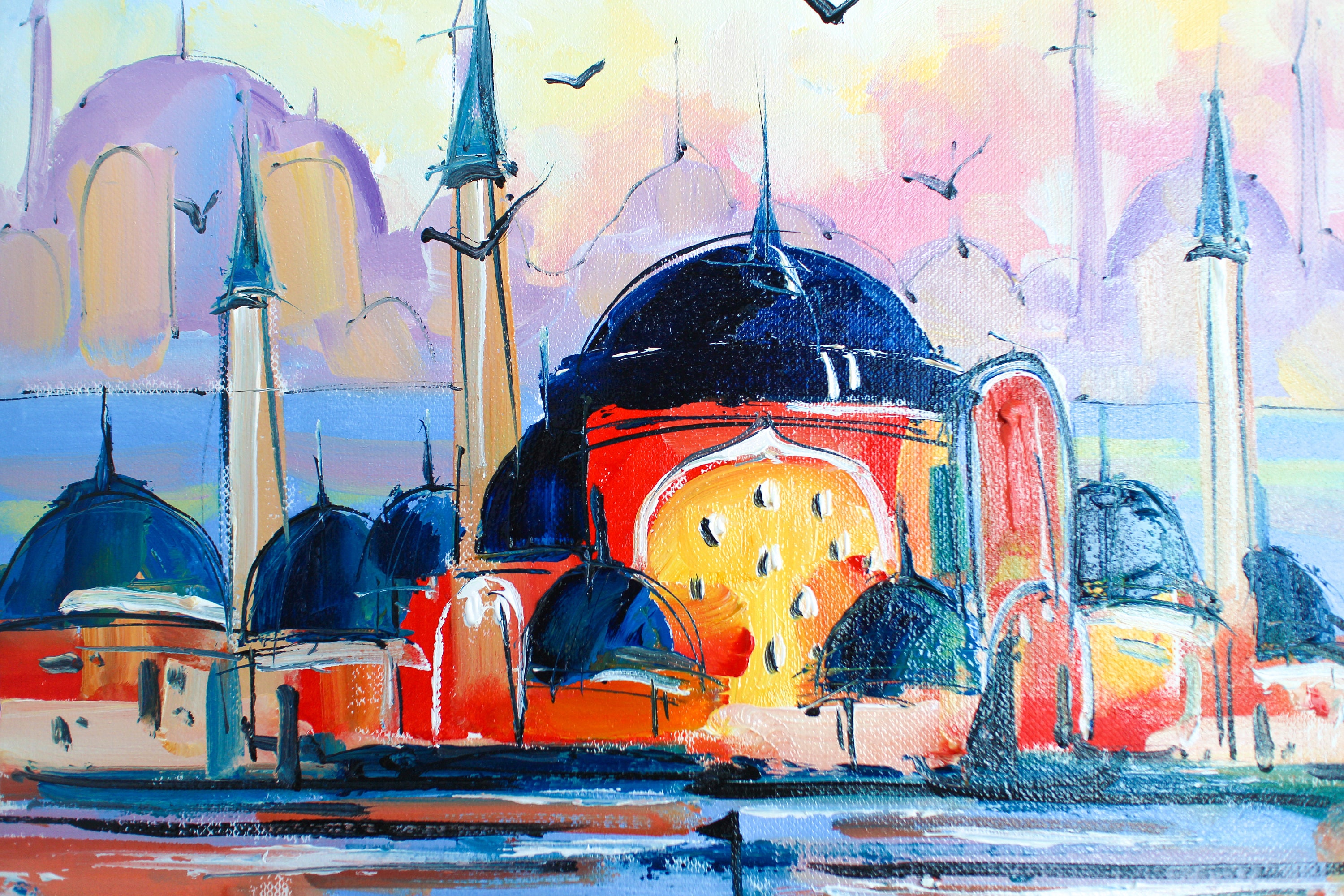 Istanbul Oil Painting Original Framed Turkish Painting Framed Etsy UK