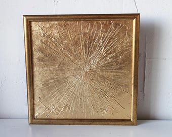 Gold Leaf Texture Art, 12x12 Abstract Painting