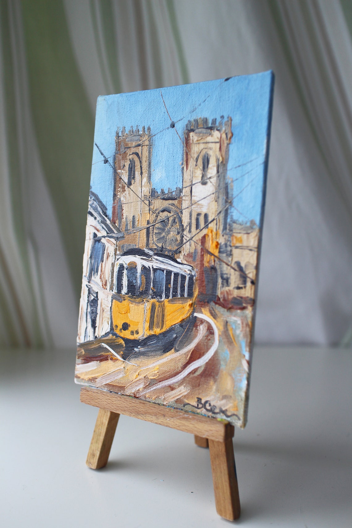 Lisbon painting oil framed original cityscape Lisbon oil Etsy