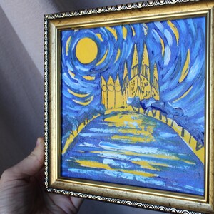 Sagrada Familia Oil Painting, Barcelona Art, Framed Canvas (6x6) image 3