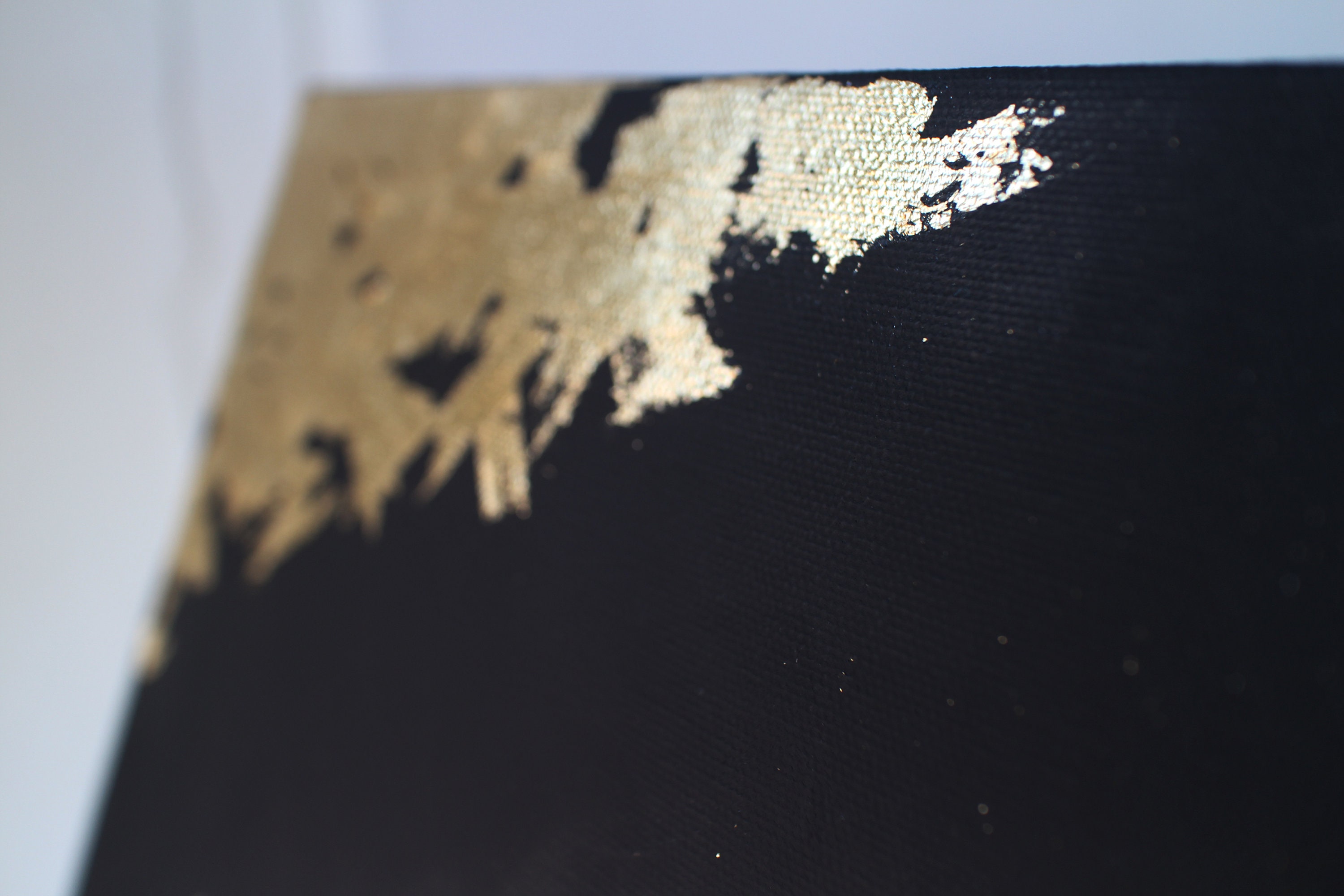 Black Gold Leaf Art Black Abstract Painting Large Abstract - Etsy