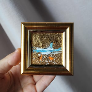 Pintura a óleo de retrato de pato, pintura original emoldurada, pintura de pato, ilustração original emoldurada, decoração para casa, arte de parede