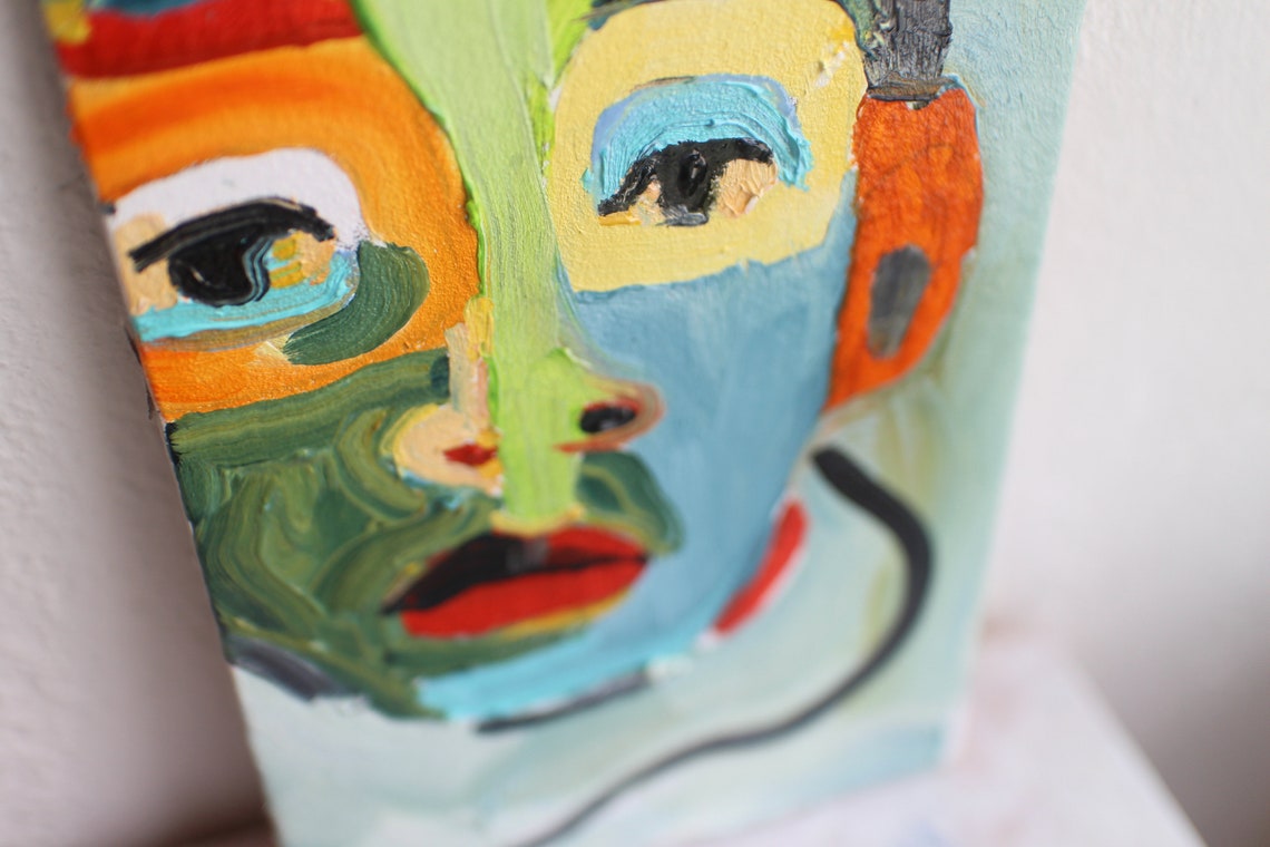 Portrait Original Faceless oil Painting original framed No Etsy