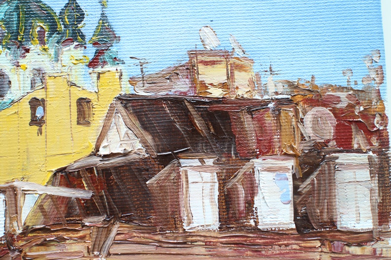 Kiev Oil Painting Original Framed Andriyivskyy Descent Etsy