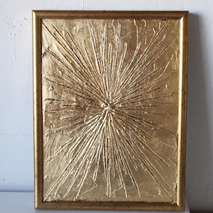 Abstraktes Gemälde Abstrakte Malerei 30x40 mit Holzrahmen Großes Abstraktes Gemälde Blattgold Abstrakte Malerei Wandbild