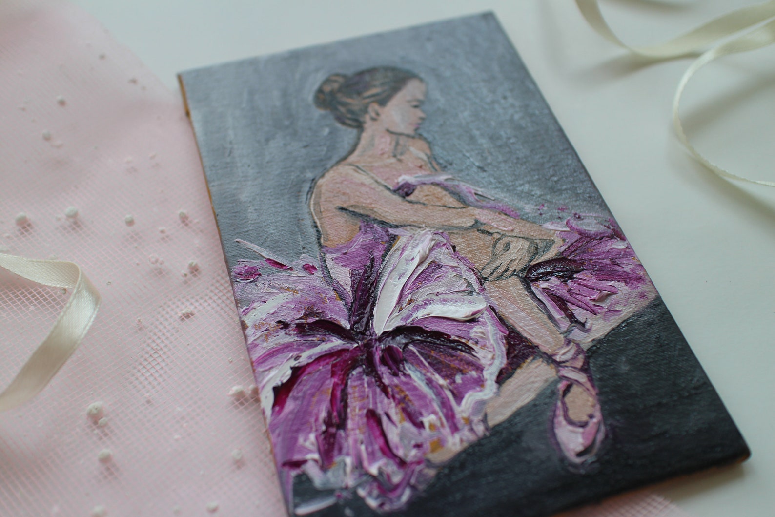 set for 4 painting, ballerina painting oil, ballet painting oil, dancer painting, ballet dancer art, mini painting, pointe shoes set for 4 painting, ballerina painting oil, ballet painting oil, dancer painting, ballet dancer art, mini painting, pointe shoes