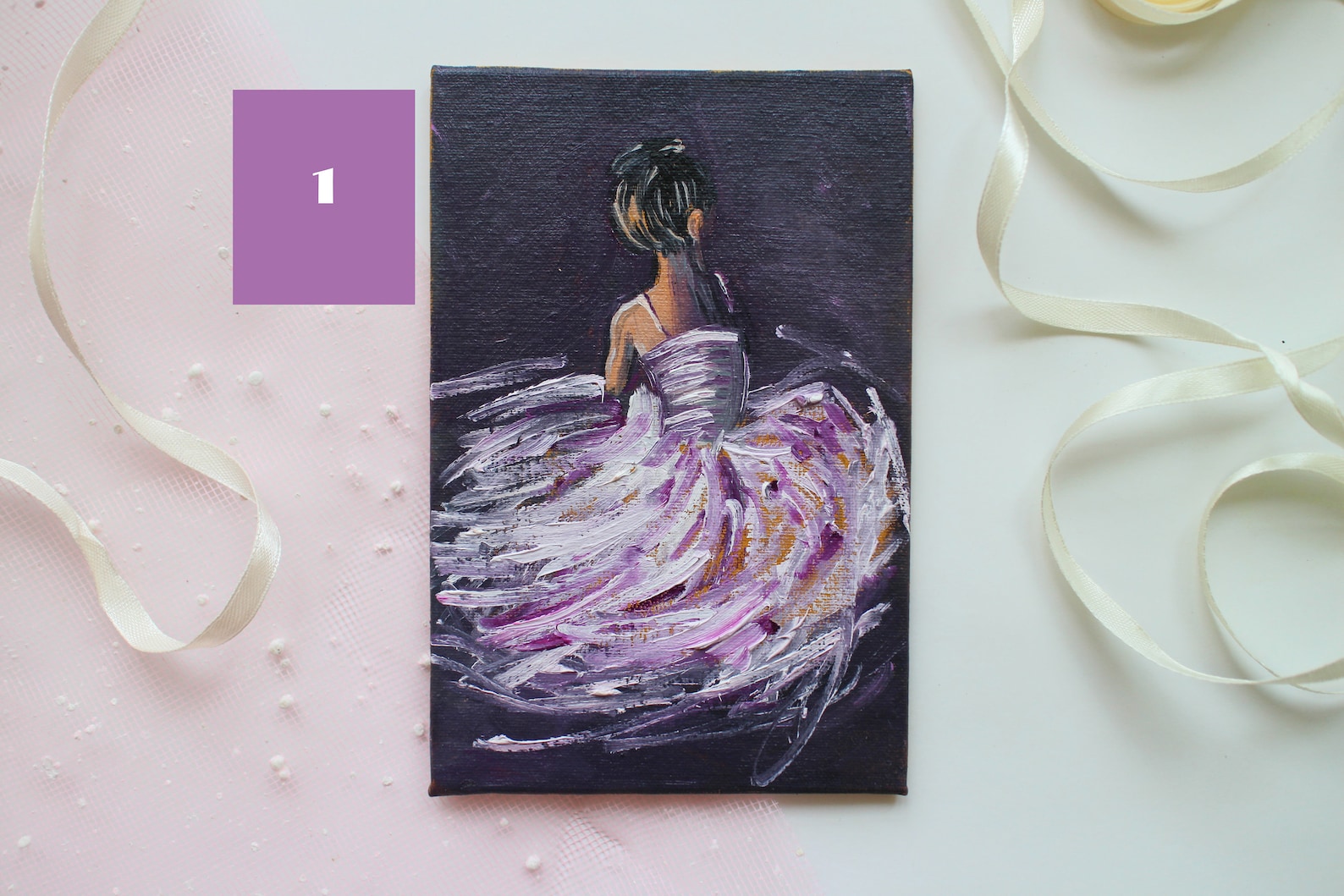 set for 4 prints ballerina painting  ballet dancer oil painting - ballet dancer art  painting pointe shoes  ballerina  print