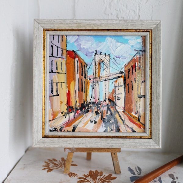 Manhattan Bridge Oil Painting Etsy