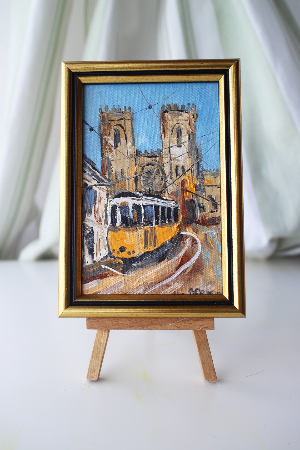 Lisbon painting oil framed original cityscape Lisbon oil Etsy