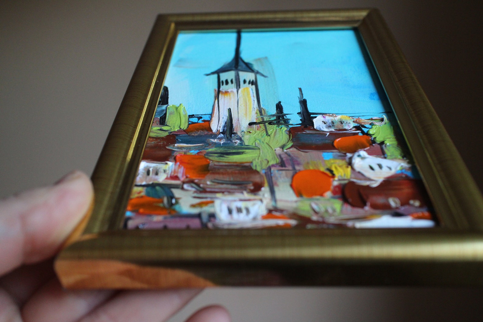 Old Tallinn Oil Painting Framed Original 4x6 Tallinn Cityscape Etsy