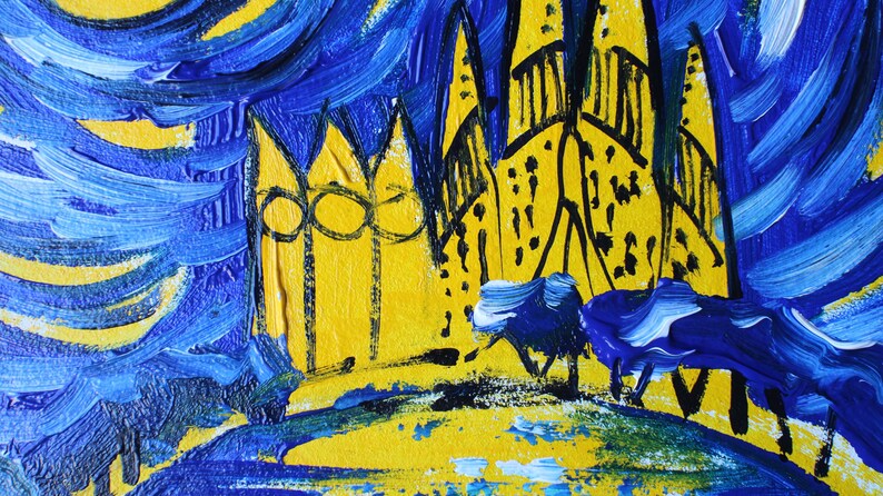 Sagrada Familia oil Painting framed original 6x6 Barcelona Painting oil Barcelona Oil Painting on canvas, Barcelona Painting Espana Wall Art