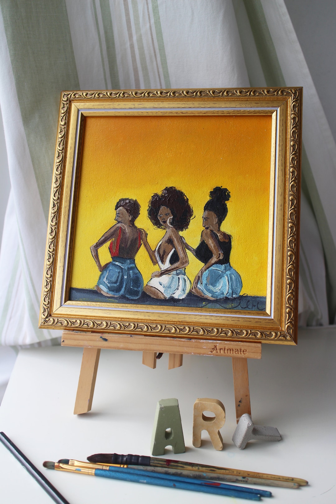 Portrait African Woman Oil Painting Framed Original Black Woman Face ...