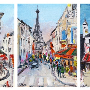 Digital Prints Paris Eiffel Tower Prints Set of 3 Paris France Watercolor Printable Wall Art Print Set