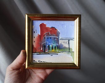 バルセロナのサグラダ・ファミリアのオリジナル水彩画からのアート