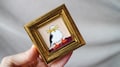 A seagull stealing a french fry oil painting framed 2x2 the seagull stole the french fries Wall Art product logo