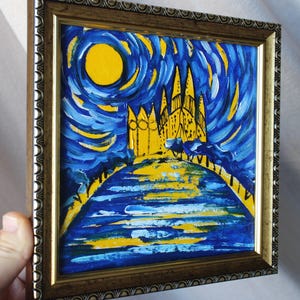 Sagrada Familia oil Painting framed original 6x6 Barcelona Painting oil Barcelona Oil Painting on canvas, Barcelona Painting Espana Wall Art