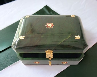 Antique Jade Box With Diamonds and Rubies Studded