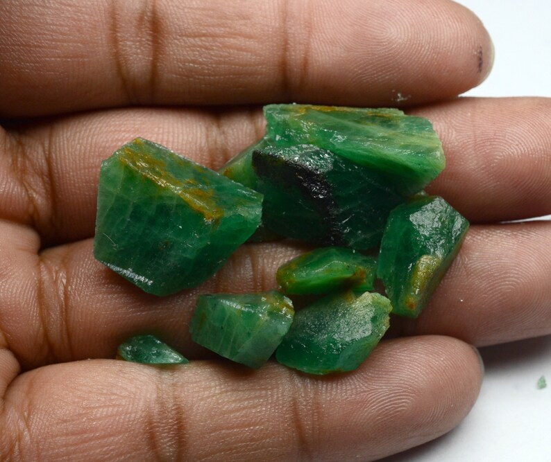 AAA Natural Zambia Emerald 144.00 CT Rough Stone Slice Raw Etsy