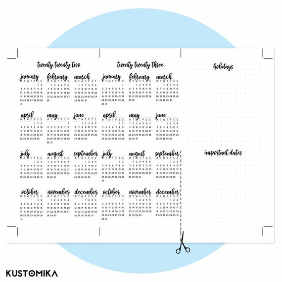 Calendrier E3 2023 2022 2023 Printable Calendar For Hobonichi Weeks Bullet | Etsy Australia