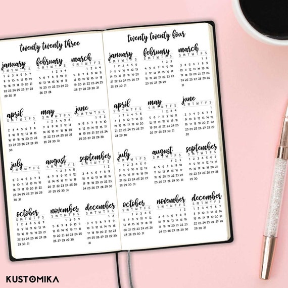 2024 2025 Printable Calendar for Hobonichi Weeks Bullet Journal