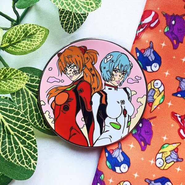 Evangelion Pilot Girls Enamel Pin Asuka Langley Rei Ayanami