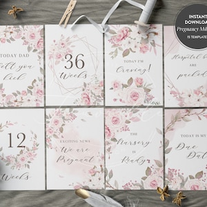 Cartes d'étape de grossesse, cartes d'étape, annonce de grossesse, cadeau de grossesse, compte à rebours de grossesse, cartes d'accessoires photo de grossesse