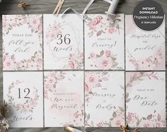 Carte importanti per la gravidanza, carte importanti per la gravidanza, annuncio di gravidanza, regalo di gravidanza, conto alla rovescia per la gravidanza, cartoline per foto di gravidanza