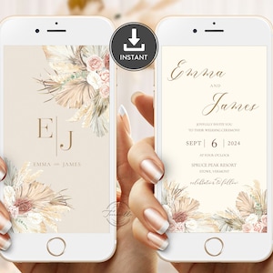 Faire-part de mariage électronique paradisiaque modifiable, Faire-part de mariage numérique, E-Invite, Invitation numérique pour e-mail, E Invite modifiable