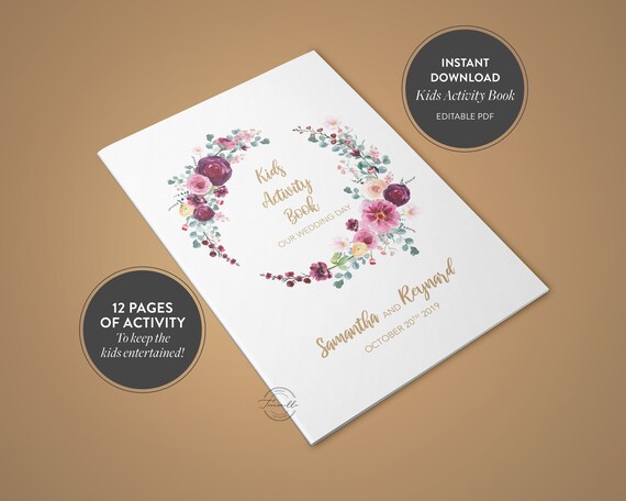 Download Wedding Kids Activity Book And Coloring Wedding Kids Table Etsy