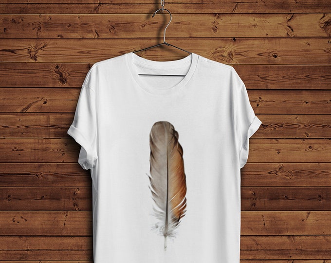 Feather Shirt Feather Mens Shirt Women Feather Graphic T | Etsy