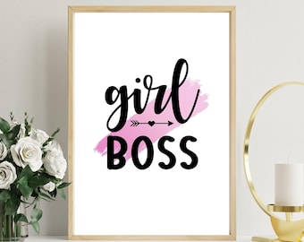 Girlboss Girl boss poster poster girl boss, boss lady, entrepreneur, boss, brush, wall poster, wall decoration, home decoration