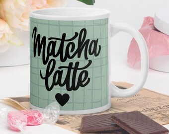 Matcha latte cup for matcha tea lovers, matcha drinks, tea cup, ancestral drink, decorative mug with a refined and elegant design