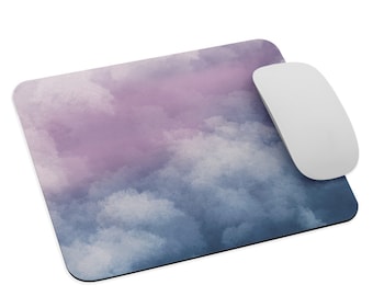 Rectangular purple and blue gradient cloudy sky mouse pad, sky printed mouse pad, sky, office computer accessory