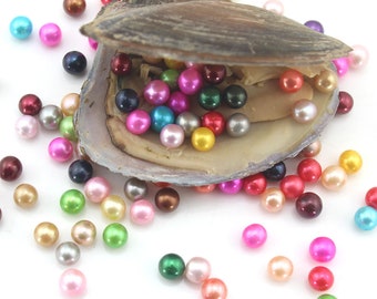 Hot sale 50 PCS 7-8mm Rice Oval AAA Freshwater with Pearl oysters,Hot pink,Red,Blue,Orange,Yellow,Green,Champagne,Brown,Black,Bulk,Wholesale