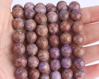 Natural Turquoise Purple Striped Stone,Smooth Beads Supplies,Healing Loose Beads,Wholesale,DIY,Jewelry Making,4mm 6mm 8mm 10mm,12mm-STN00314