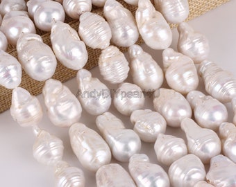 AA véritables perles d'eau douce naturelles, brins de perles baroques, fabrication de bijoux, vente en gros, cadeau-YHZ002-6