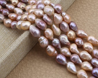 10-12x13-16 m natürliche rosa lila Perlen, mischfarbige Edison-Perle, Süßwasser-Perle, loser Perlenstrang, DIY Schmuck, Großverkauf-ADS0025