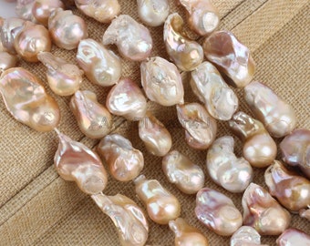16-19x23-25mm Natural Pink Purple Freshwater Cultured Baroque Pearls,DIY Pearls Jewelry,Wholesale Loose Pearls,Jewelry Making-YHZ004-4