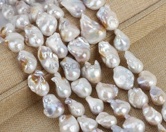 Perlas nucleadas de color natural (16-22 x 20-30 mm), perlas de agua dulce, suministros de perlas, perlas barrocas al por mayor, fabricación de joyas, regalo de perlas - YHZ002-20