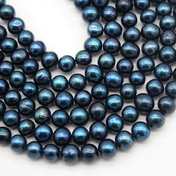 High Quality Genuine Peacock Black/Blue Natural Freshwater Baroque Pearl Beads, Loose Peacock with High Luster, For Jewelry Making