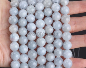 Gray Blue Jade Stone Beads,Loose Round Beads Supply,Healing Stone Beads,Wholesale Loose Beads,Jewelry Making,4mm,6mm 8mm 10mm,12mm-STN00144