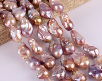 17-18x21-25mm Gorgeous Baroque Pearl Beads,Large Baroque Fireball Pearls,Rainbow Flameball Pearl for Your Creative Jewelry Design,YHZ004-2