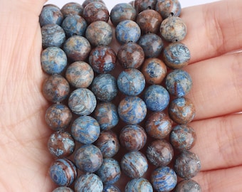 Natural Turquoise Blue Striped Stone,Smooth Beads Supplies,Healing Loose Beads,Wholesale,DIY,Jewelry Making,4mm 6mm 8mm 10mm,12mm-STN00315