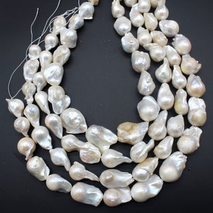 14-16X20-25mm Natural White Nucleated Pearls,Irregular Baroque Pearls,Freshwater Cultured Pearls,Wedding Pearls,For Necklace Making