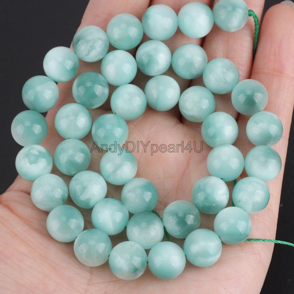 Peacock Angelite Gemstone,Smooth Beads Supplies,Healing Loose Gemstone Bead,Wholesale Beads,DIY,Jewelry Making 6mm 8mm 10mm,-STN00298