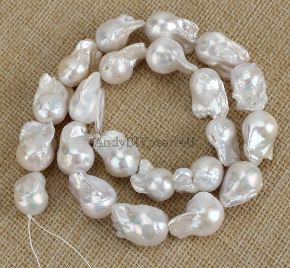 Perle D'eau Douce Baroque Naturelle - Diamètre 20mm, Pour Création De Bijoux, Neuve