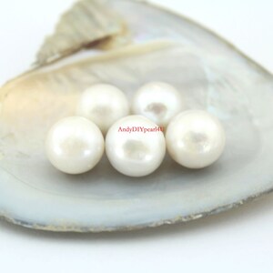 5 PCS Loose Natural White No Hole Edison Pearl,Freshwater Pearl, AAA+ Grade 9-12mm Round Edison Pearl Beads,Pearl Wholesale,Pearl Party 16#,