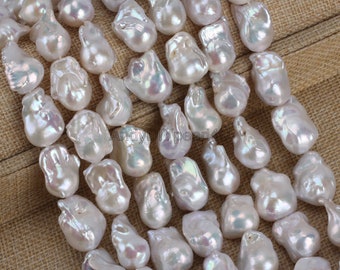 Perles baroques blanches naturelles 12-15x15-22 mm, perles d'eau douce en gros, fabrication de bijoux, cadeaux de bricolage-YHZ002-24
