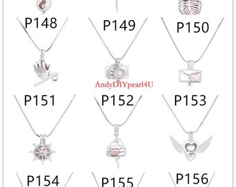 1PCS Pearl Cage,Silver Cage Pendant,Cage Pendants,Lockets,Akoya Pearl,Akoya Oyster,Bulk Wholesale-P145-P156