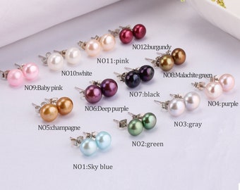 Puces d'oreilles en perles naturelles délicates, Puces d'oreilles en perles d'eau douce de 7,5-8 mm, Fourniture de boucles d'oreilles classiques, Cadeau d'anniversaire, Boucles d'oreilles pour demoiselle d'honneur/mariage